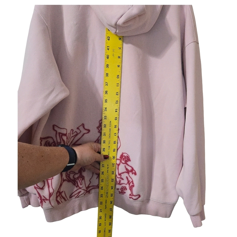 Aelfric Eden Light Pink Graphic Hoodie Anime Y2K Festuval Cozy Streetwear - Picture 5 of 13